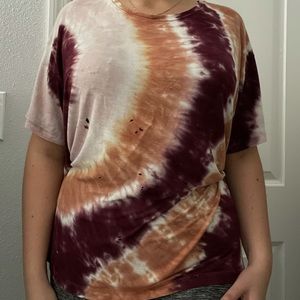 American Eagle Soft & Sexy Tie Dye Distressed Women’s T-Shirt, Size XL